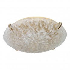 Circular textured glass flush mount